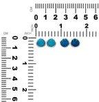 Starborn High Grade Peruvian Blue Opal Round 8 mm Double Bezel Set Post Earrings in Sterling Silver