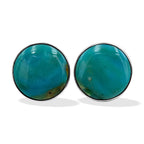 Starborn Peruvian Blue Opal 15mm Post Style Earrings in Sterling SIlver