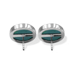 Starborn Peruvian Blue Opal 15mm Post Style Earrings in Sterling SIlver