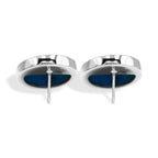 Starborn Peruvian Blue Opal 20mm Round Post Style Earrings in Sterling Silver