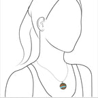 Starborn Peruvian Blue Opal Medallion Pendant in Sterling Silver