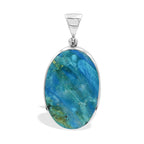 Starborn Peruvian Blue Opal Oval Cabochon Pendant in Sterling Silver