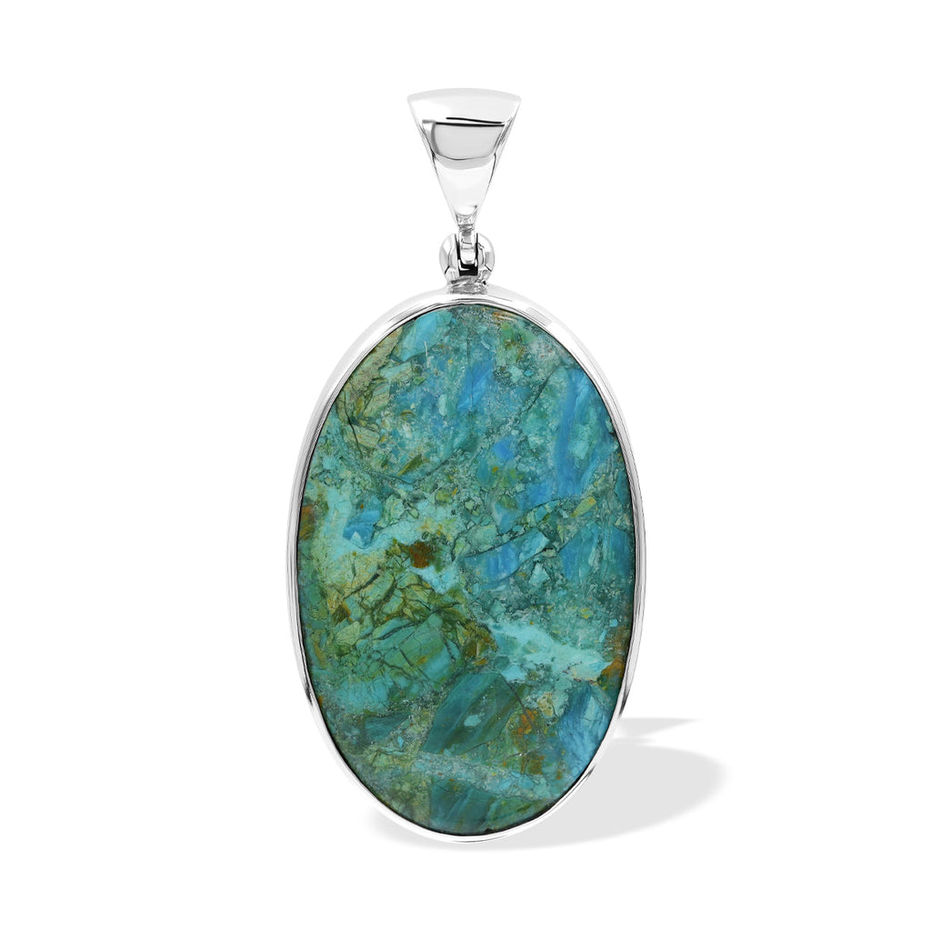 Starborn Peruvian Blue Opal Pendant in Sterling Silver