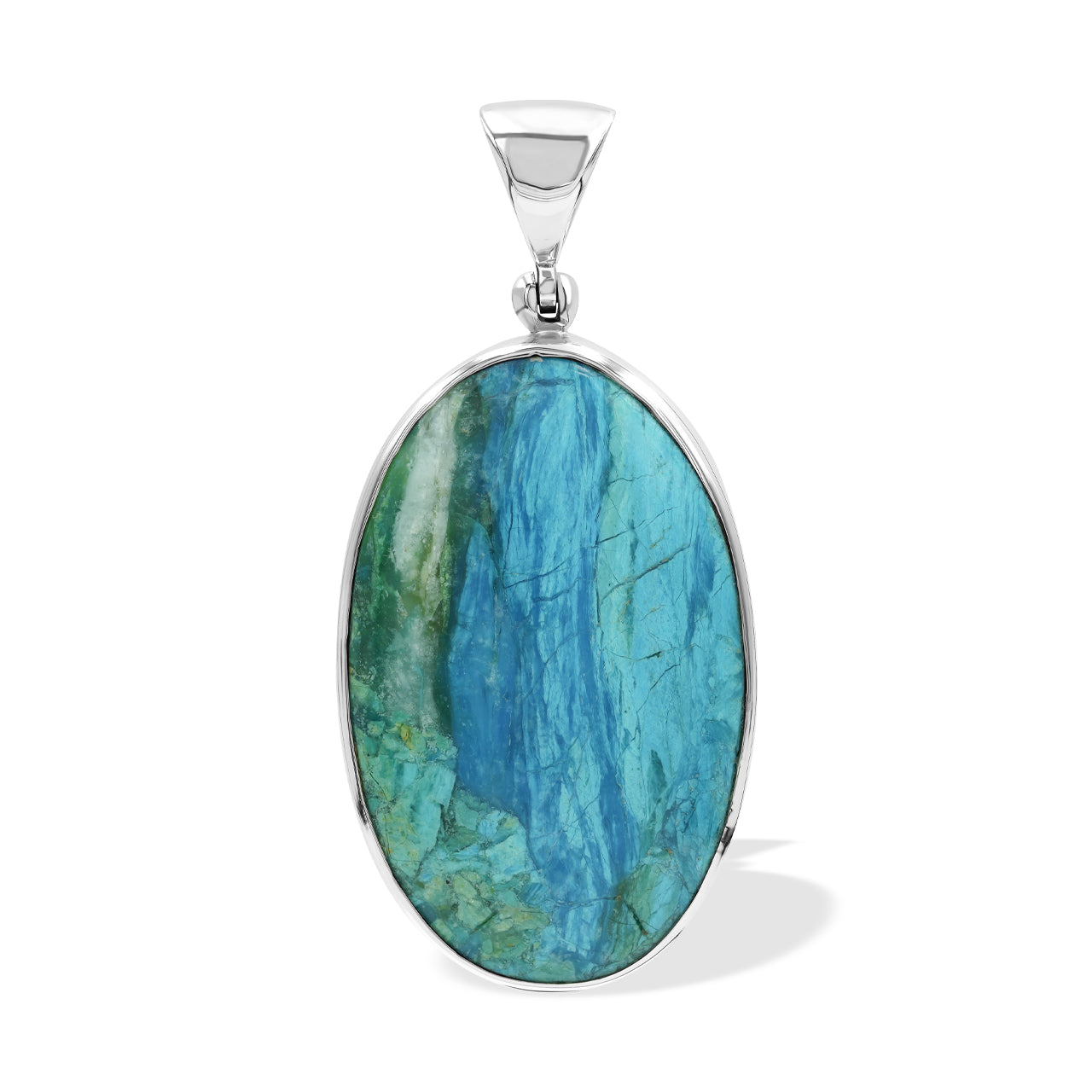 Starborn Peruvian Blue Opal Pendant in Sterling Silver