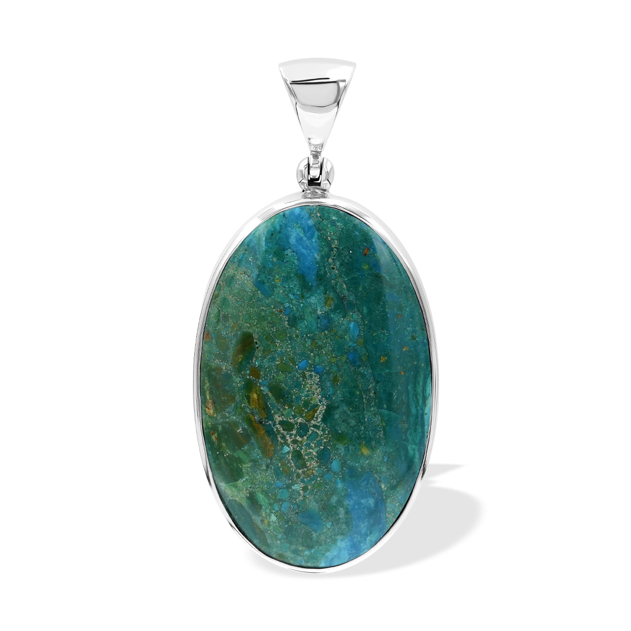 Starborn Peruvian Blue Opal Pendant in Sterling Silver