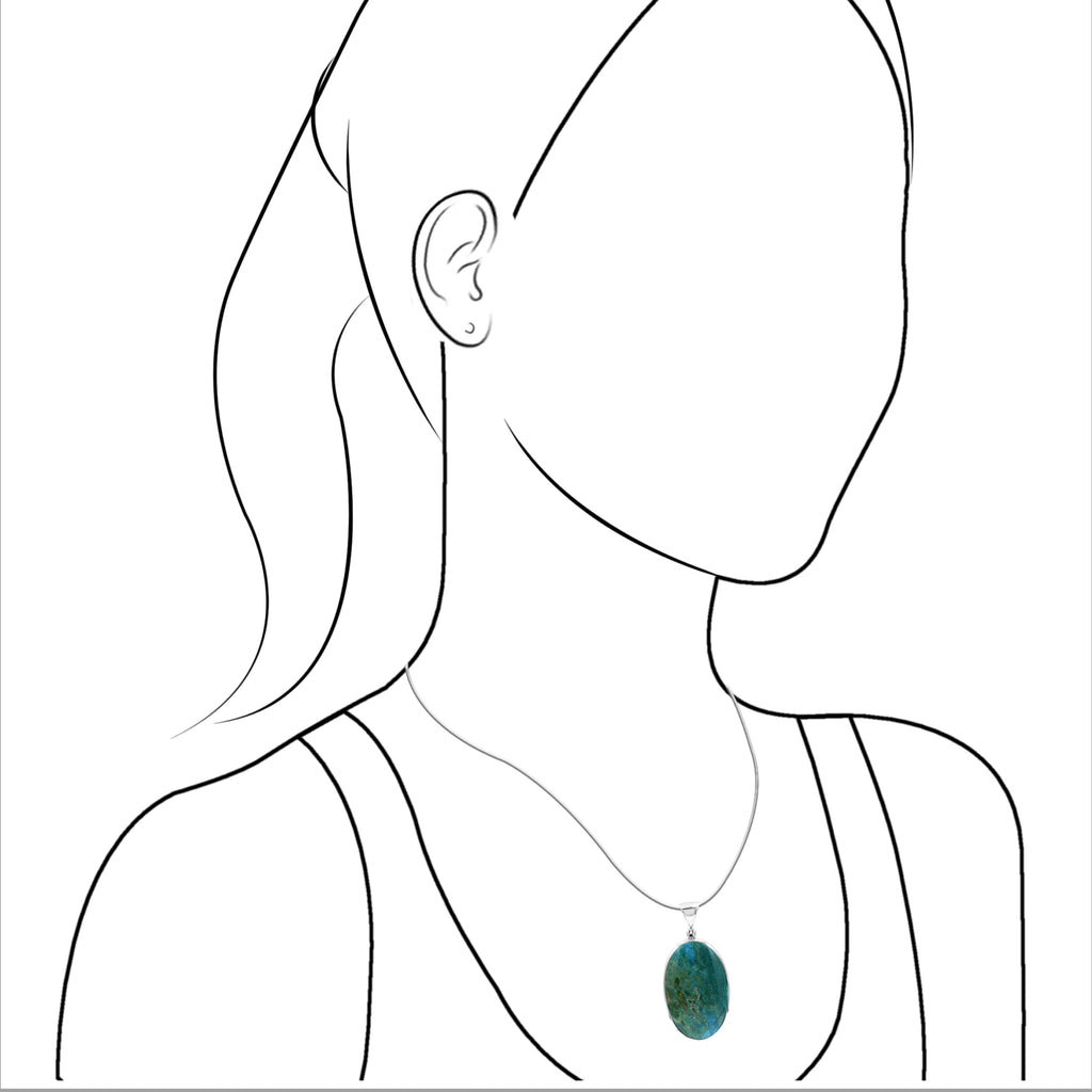 Starborn Peruvian Blue Opal Pendant in Sterling Silver