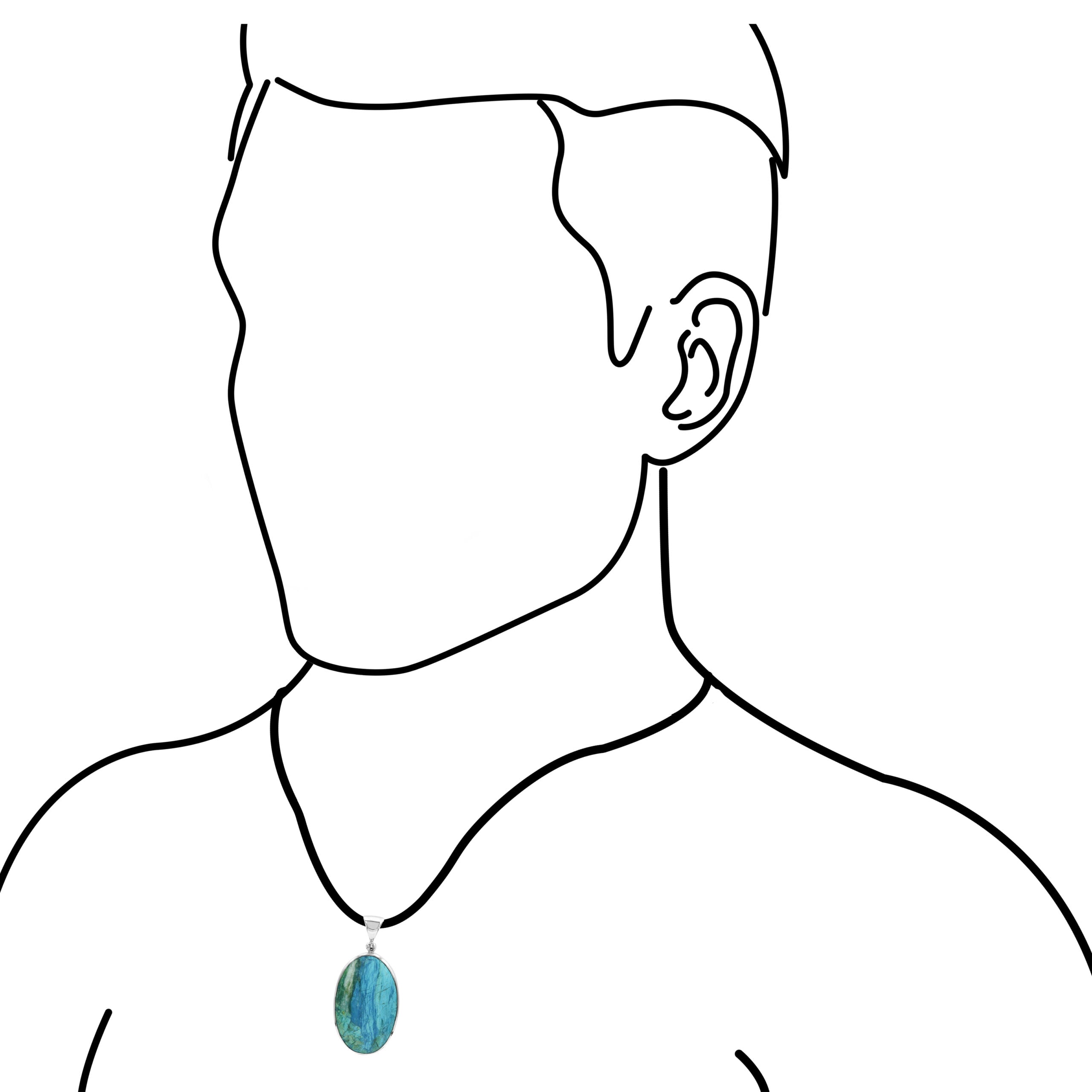 Starborn Peruvian Blue Opal Pendant in Sterling Silver