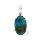 Starborn Peruvian Blue Opal Oval Cabochon Pendant in Sterling Silver