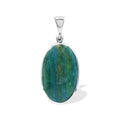 Starborn Peruvian Blue Opal Oval Cabochon Pendant in Sterling Silver