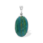 Starborn Peruvian Blue Opal Oval Cabochon Pendant in Sterling Silver