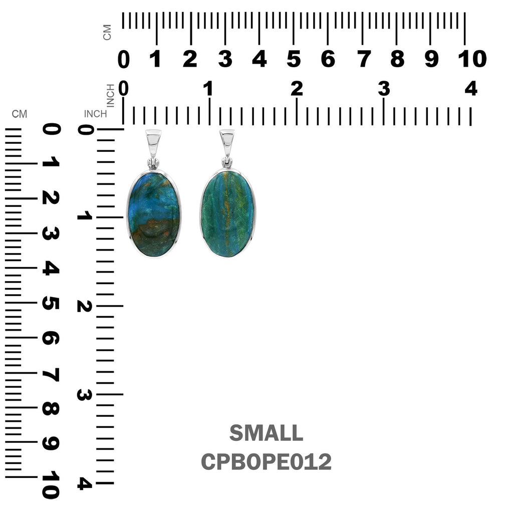 Starborn Peruvian Blue Opal Oval Cabochon Pendant in Sterling Silver
