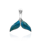 Starborn Peruvian Blue Opal Whale Tail Pendant in Sterling Silver