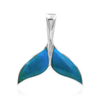 Starborn Peruvian Blue Opal Whale Tail Pendant in Sterling Silver