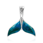 Starborn Peruvian Blue Opal Whale Tail Pendant in Sterling Silver