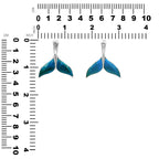 Starborn Peruvian Blue Opal Whale Tail Pendant in Sterling Silver