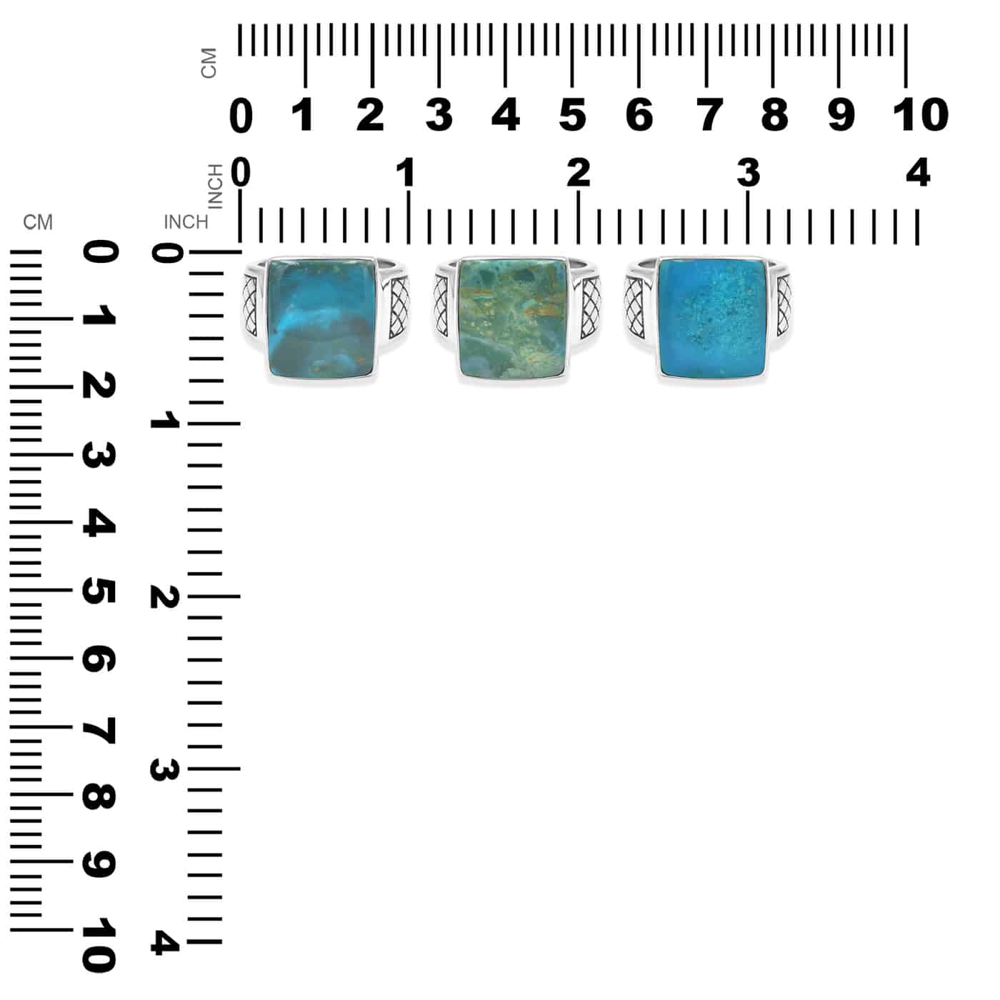 Starborn Peruvian Blue Opal Men’s Ring with Geometric Shank Accents in Sterling Silver