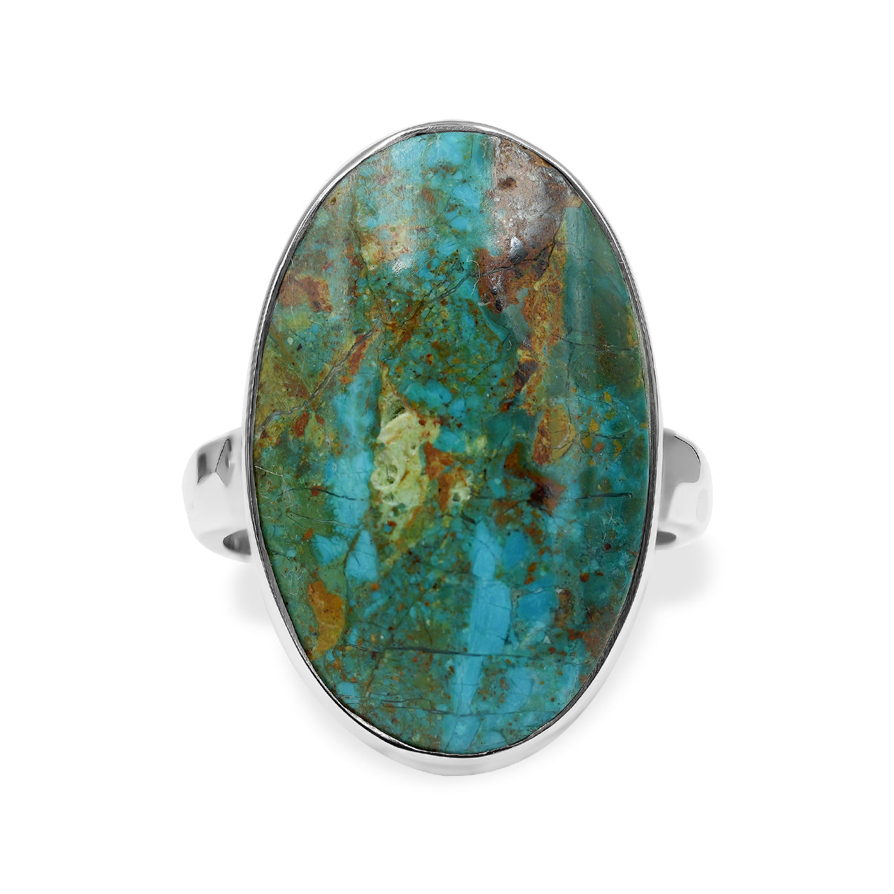 Starborn Peruvian Blue Opal Ring Bezel Set in Sterling Silver