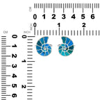 Starborn Ammonite Inlay Peruvian Blue Opal Ring in Sterling Silver