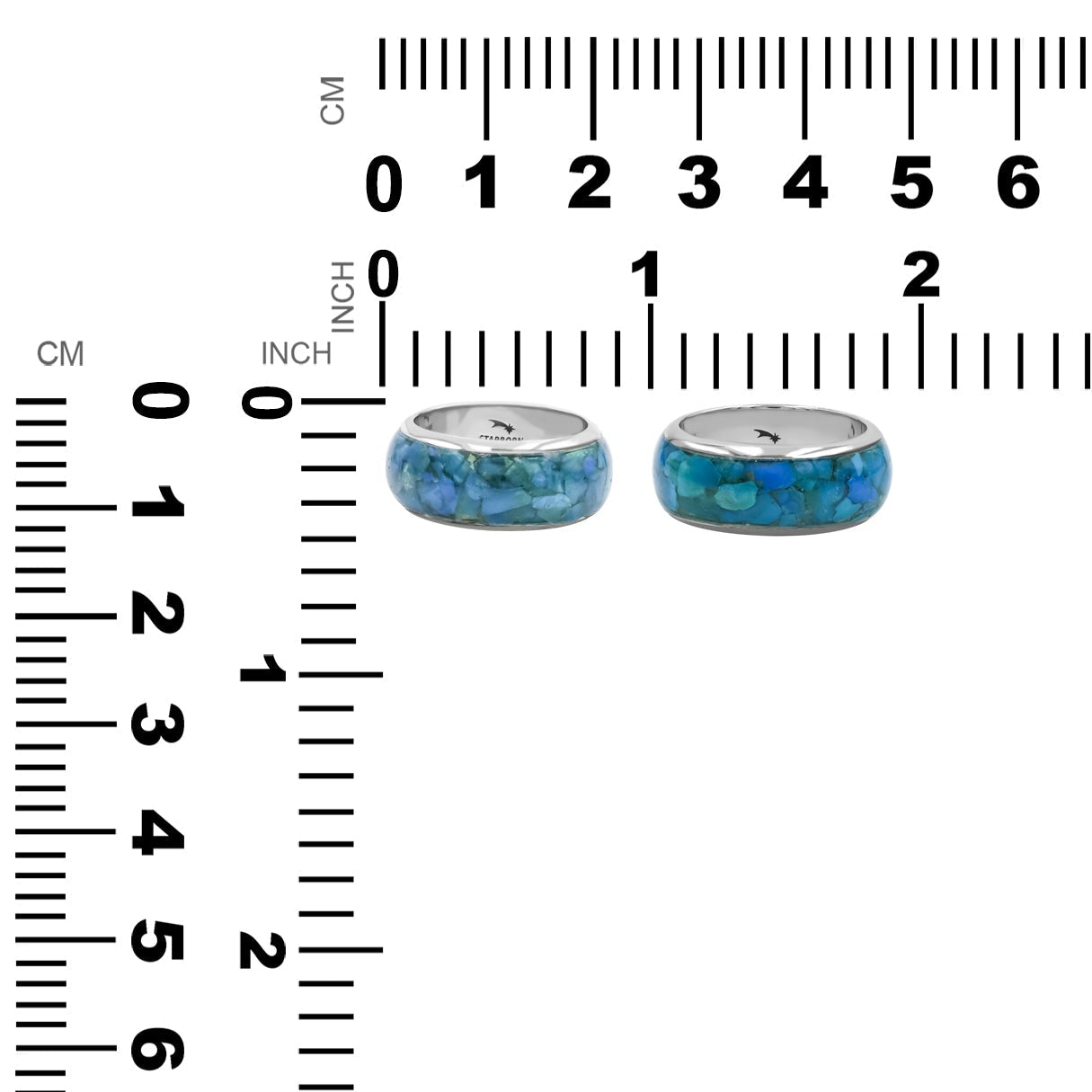 Starborn Peruvian Blue Opal Inlay Ring in Sterling Silver