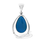 Starborn Peruvian Blue Opal Pear-Shaped Wire Frame Pendant and Earring Set in Sterling Silver