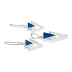 Starborn Peruvian Blue Opal Stacked Triangle Pendant and Earring Set in Sterling Silver