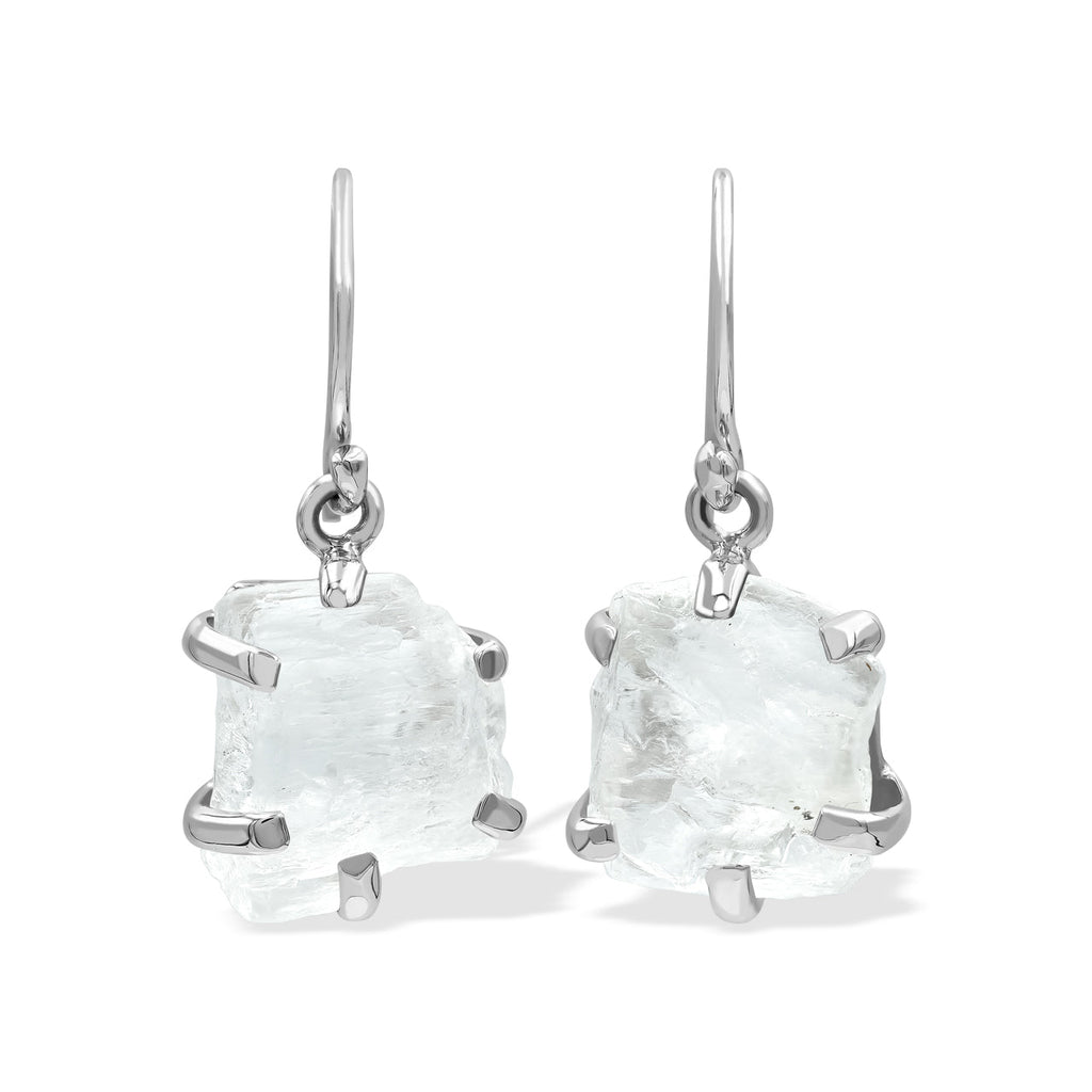 Starborn Petalite Rough Earrings in Sterling Silver