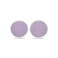 Starborn Phosphosiderite Round Cabochon Single Bezel Post Earring in Sterling Silver