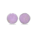 Starborn Phosphosiderite Round Cabochon Single Bezel Post Earring in Sterling Silver