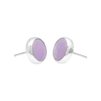 Starborn Phosphosiderite Round Cabochon Single Bezel Post Earring in Sterling Silver