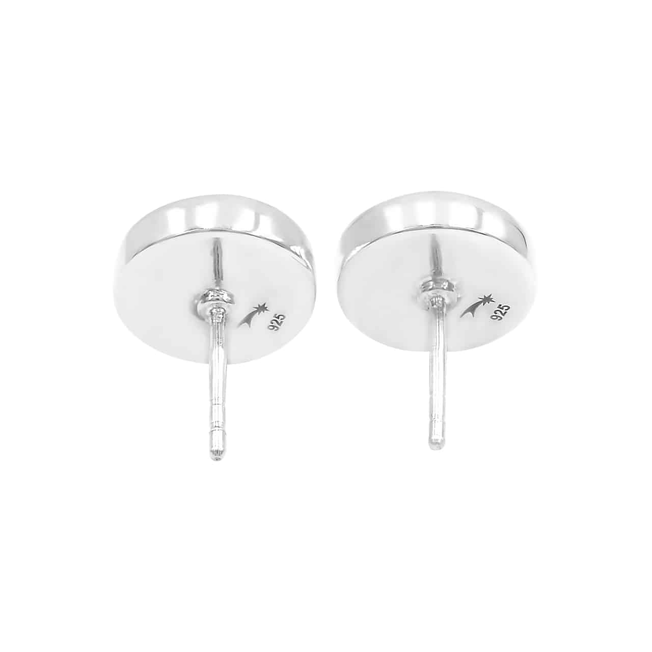 Starborn Phosphosiderite Round Cabochon Single Bezel Post Earring in Sterling Silver
