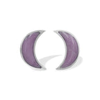 Starborn Gemstone Crescent Moon Post Style Earrings in Sterling Silver