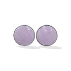 Starborn Phosphosiderite Round Cabochon Single Bezel Post Earring in Sterling Silver