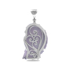 Starborn Phosphosiderite Carved Owl Pendant in Sterling Silver