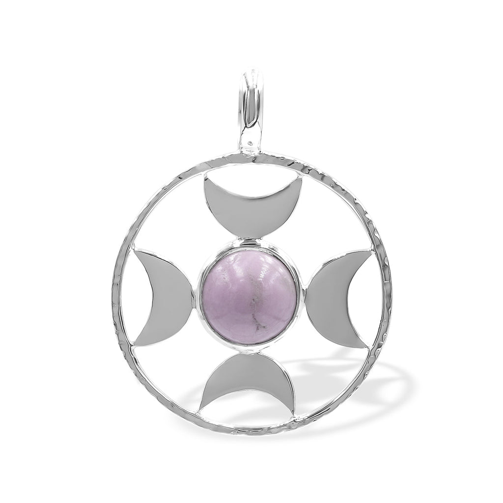 Starborn Sphere Gemstones Directional Crescent Moon Pendant in Sterling Silver - Small