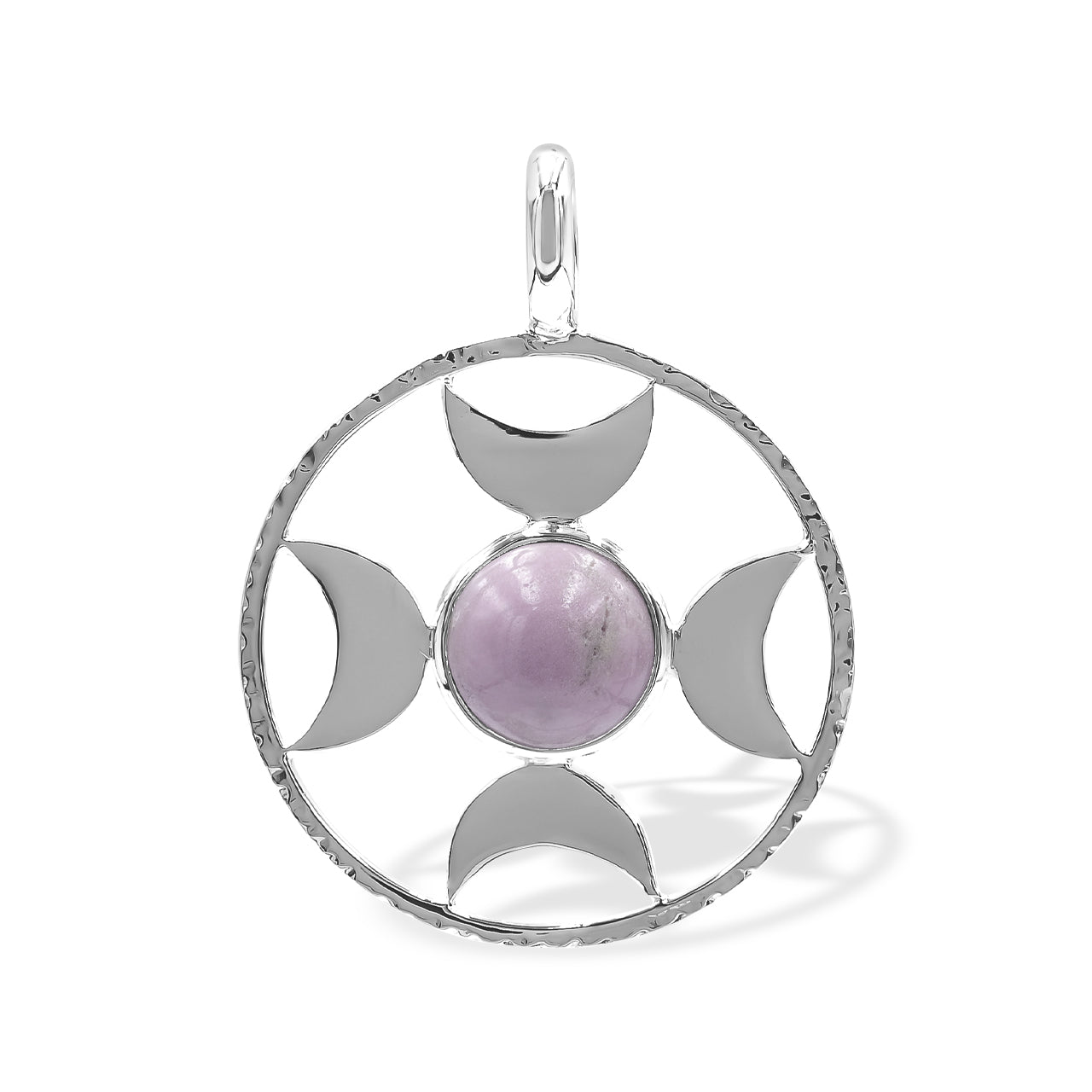 Starborn Sphere Gemstones Directional Crescent Moon Pendant in Sterling Silver - Small