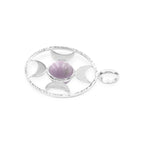 Starborn Sphere Gemstones Directional Crescent Moon Pendant in Sterling Silver - Small