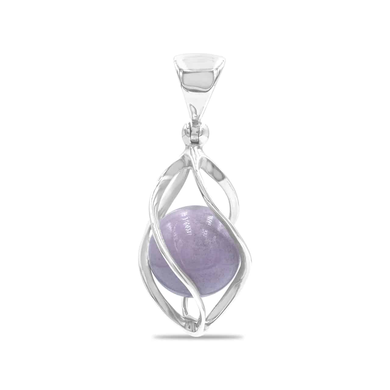 Starborn Phosphosiderite Caged Sphere Pendant and Earring Set in Sterling Silver