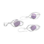 Starborn Phosphosiderite Caged Sphere Pendant and Earring Set in Sterling Silver