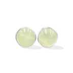 Starborn Prehnite Round Post Earrings in Sterling Silver