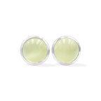 Starborn Prehnite Round Post Earrings in Sterling Silver