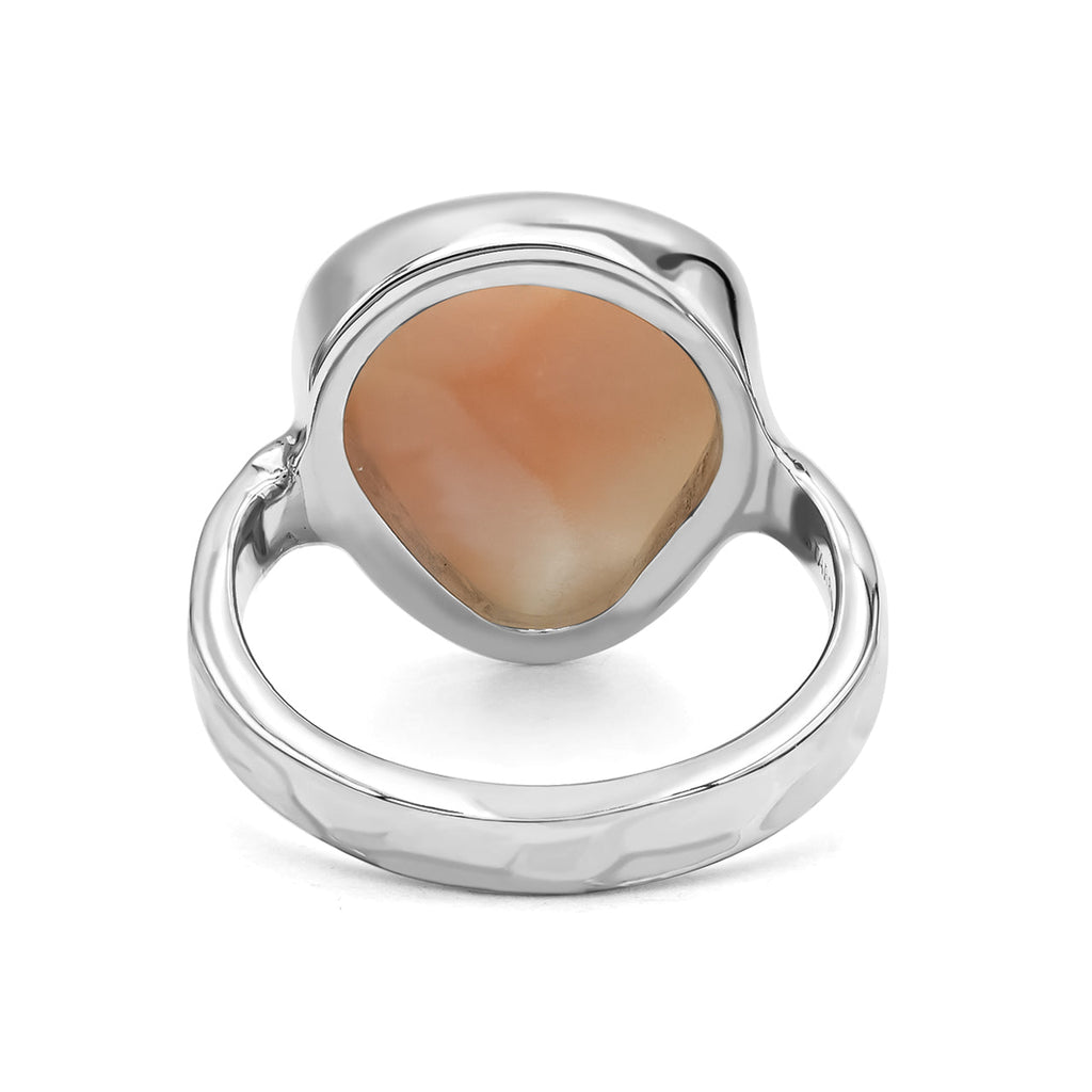 Starborn Pink Natrolite Freeform Trillion Ring in Sterling Silver