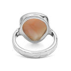 Starborn Pink Natrolite Freeform Trillion Ring in Sterling Silver