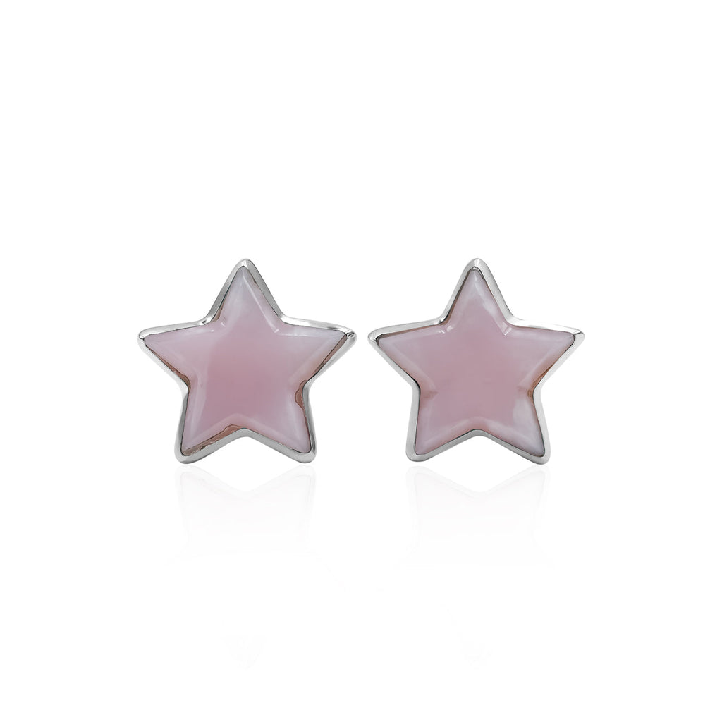 Starborn Gemstones Star Post Earrings in Sterling Silver