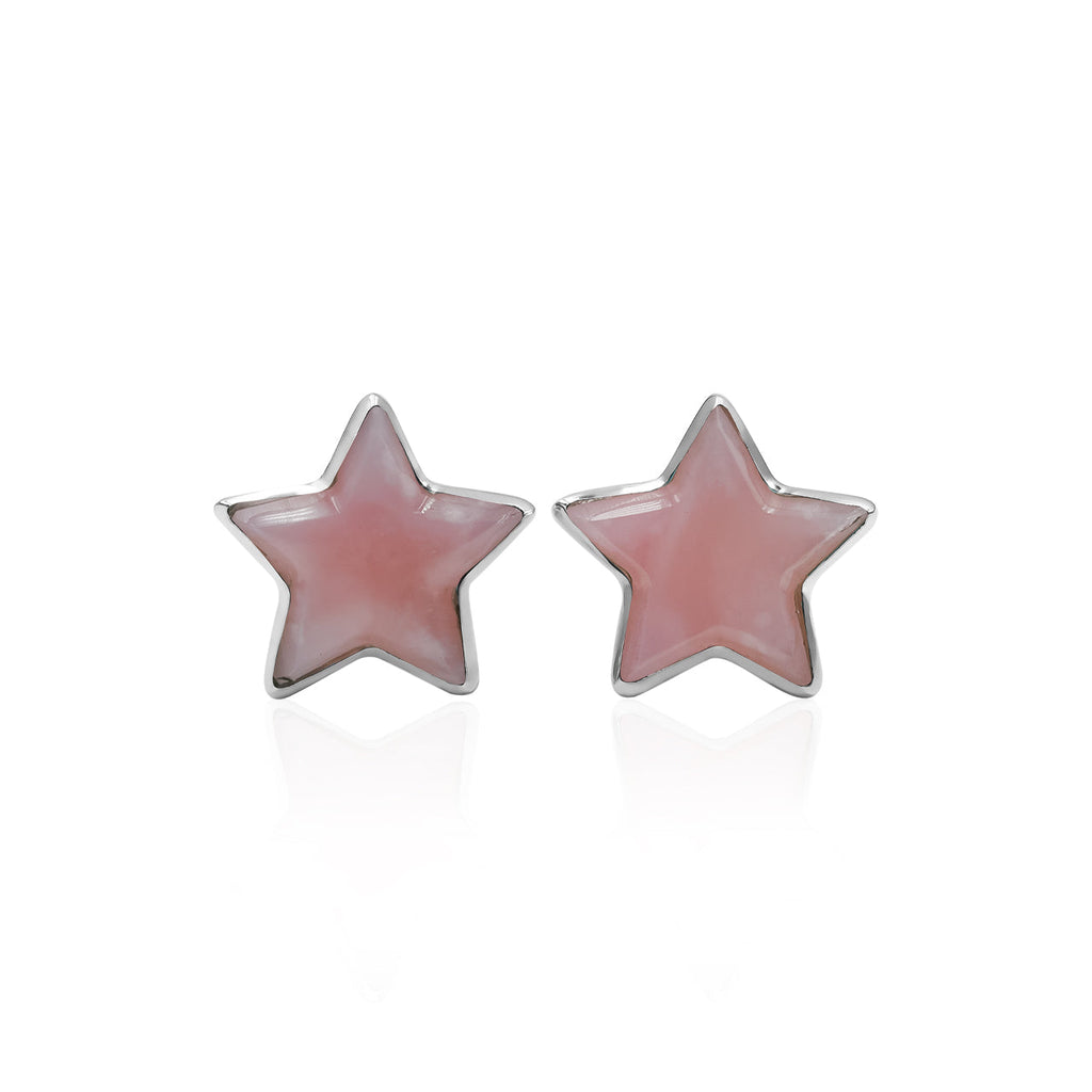 Starborn Gemstones Star Post Earrings in Sterling Silver