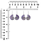 Starborn Nautilus Ammonite with Gemstones Inlay Earring in Sterling Silver - Large