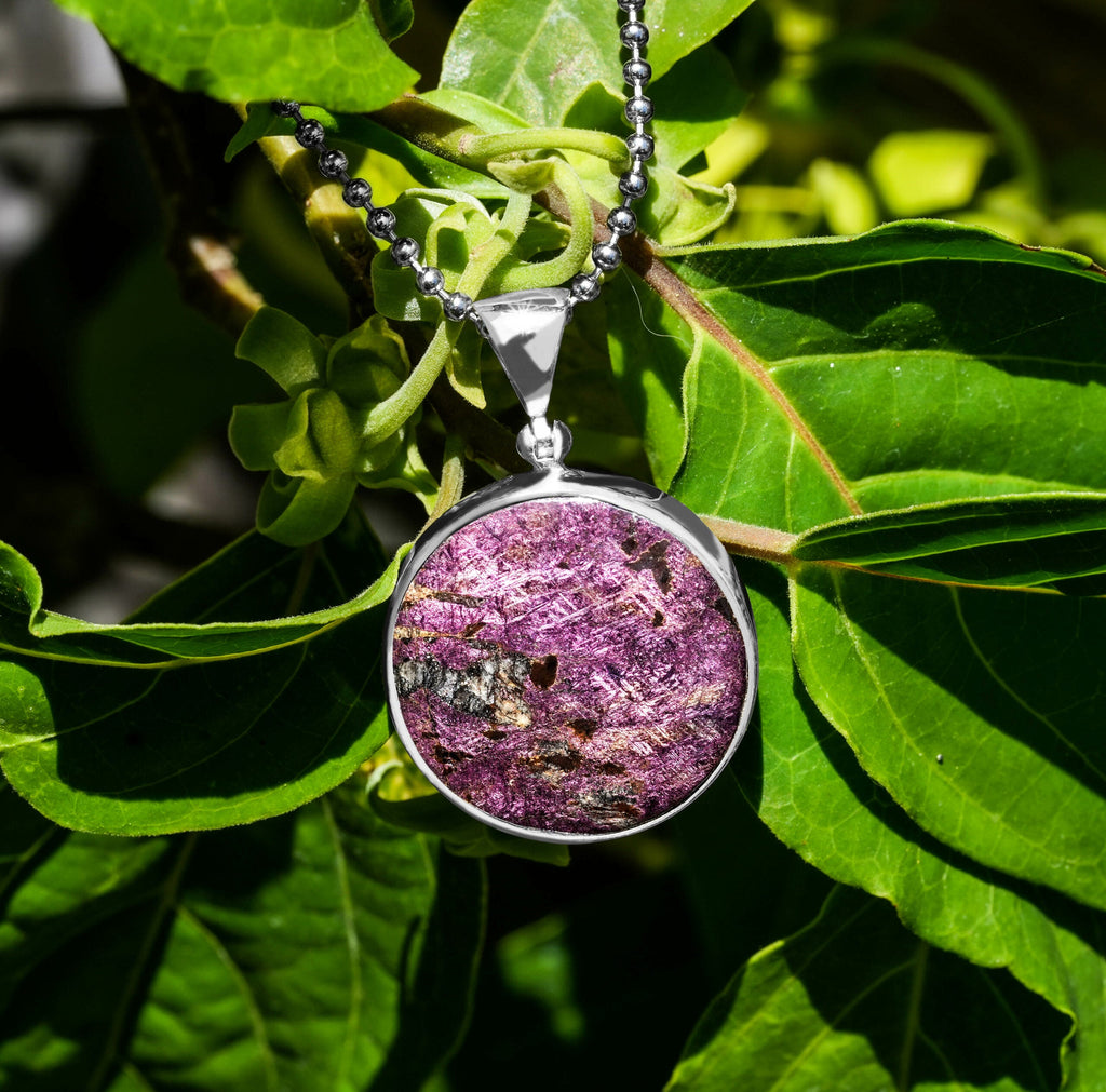 Starborn Purpurite Round Pendant in Sterling Silver