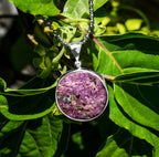 Starborn Purpurite Round Pendant in Sterling Silver