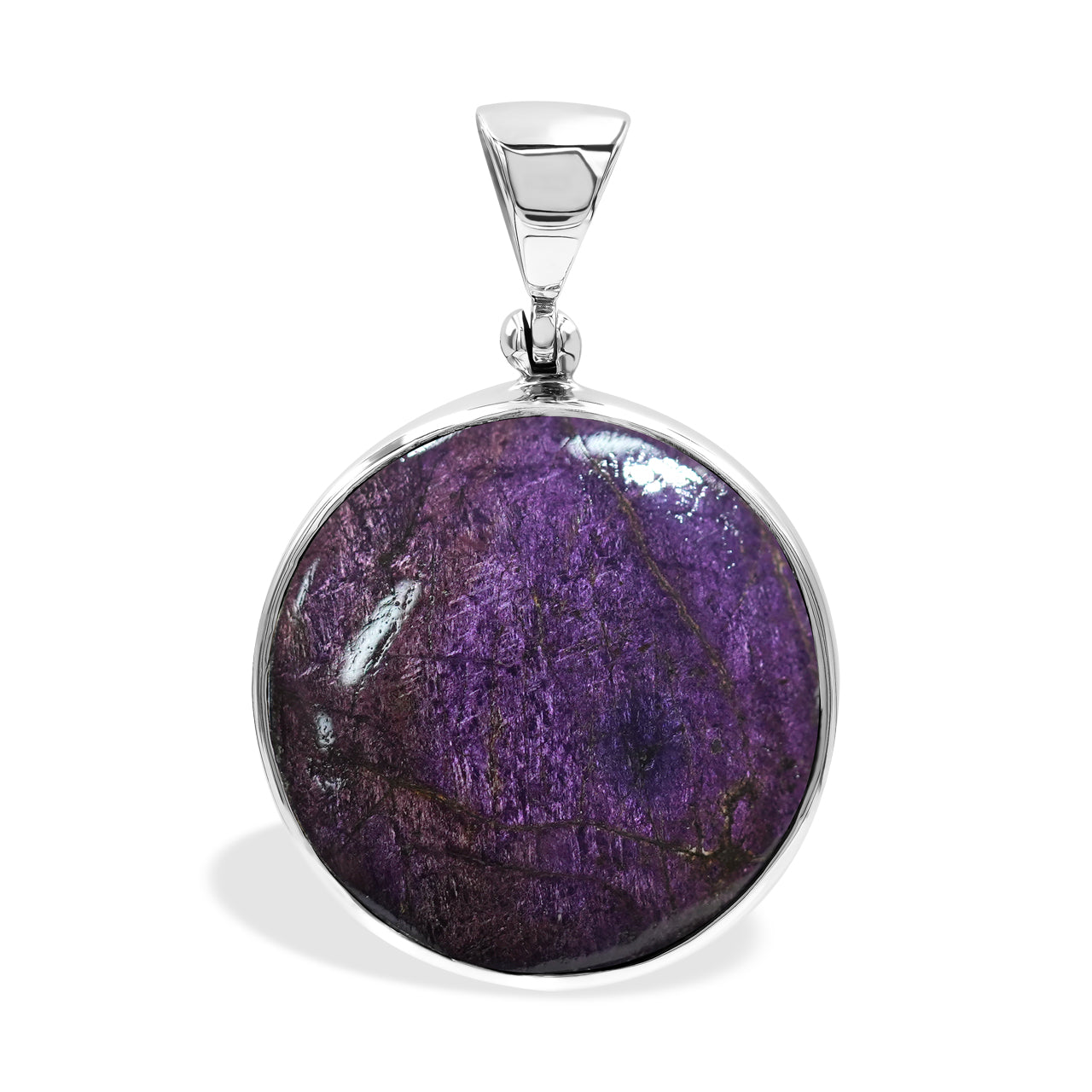 Starborn Purpurite Round Pendant in Sterling Silver