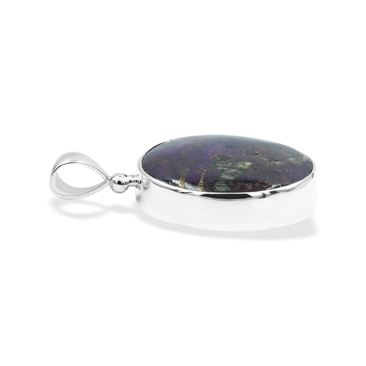 Starborn Purpurite Round Pendant in Sterling Silver
