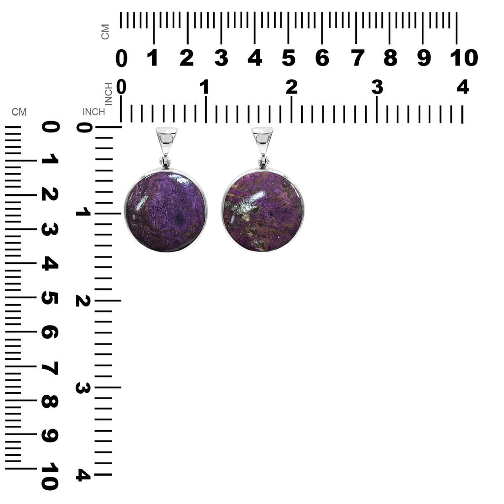 Starborn Purpurite Round Pendant in Sterling Silver